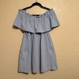 Off-Shoulder Light Blue Dress